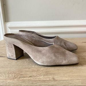 Jeffrey Campbell Oceane Suede Block Heel Mules